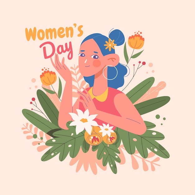 Free Vector flat international women's day illustration