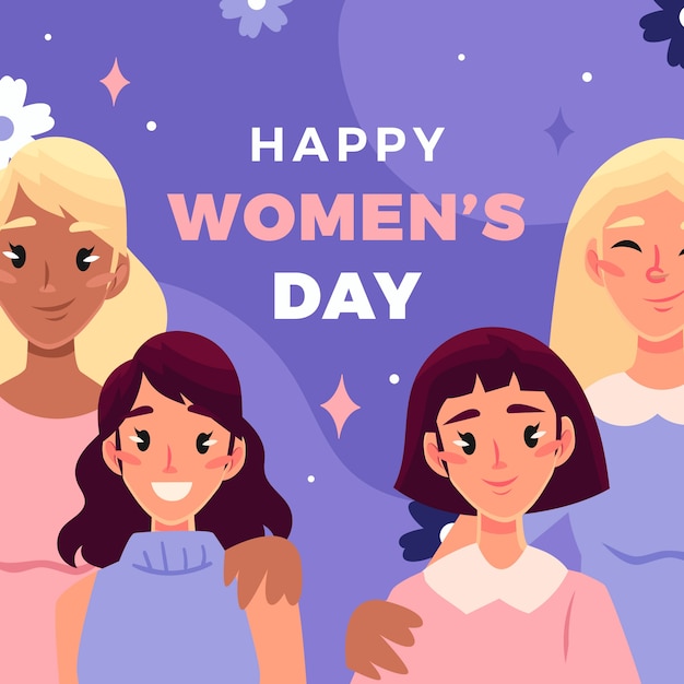 Flat international women's day illustration