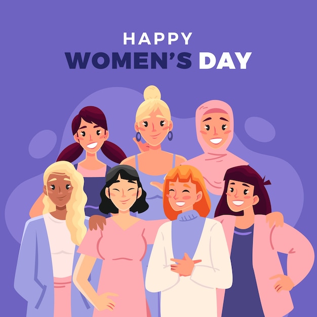 Flat international women's day illustration