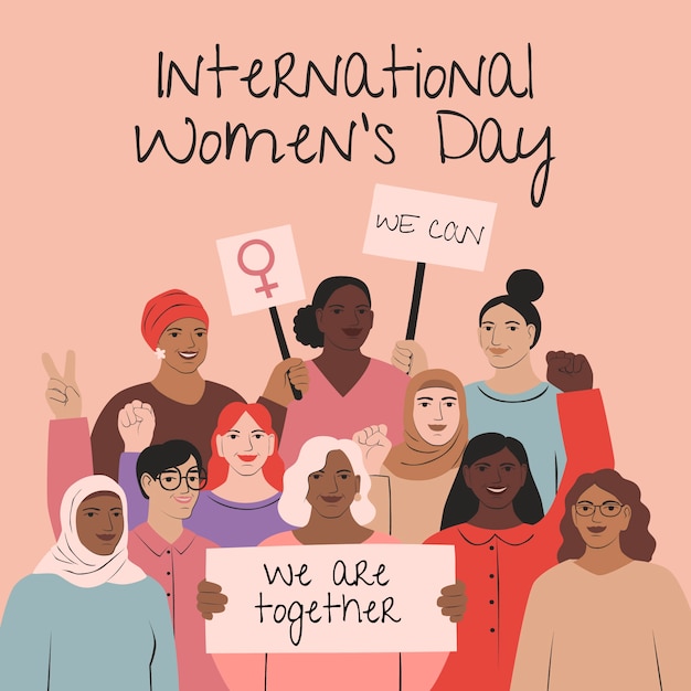 Flat international women's day illustration