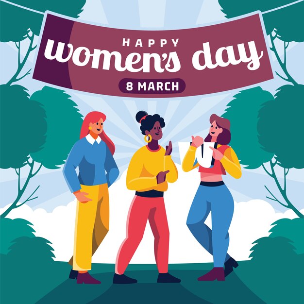 Flat international women's day illustration