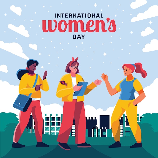 Flat international women's day illustration