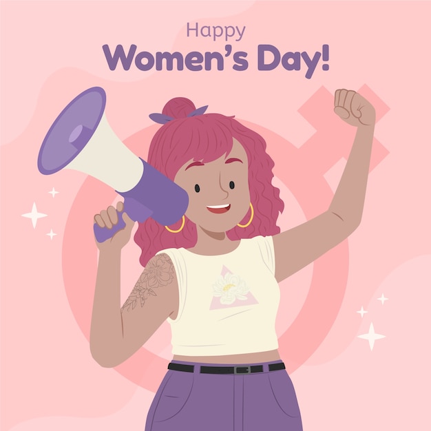 Flat international women's day illustration