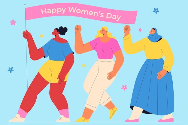 Flat international women's day illustration