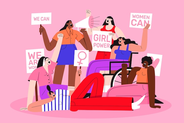 Flat international women's day illustration