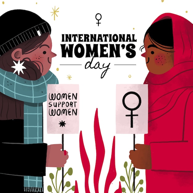 Flat international women's day illustration