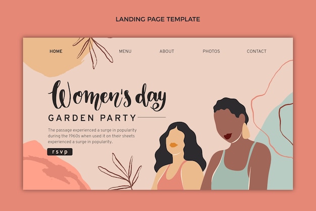 Free Vector flat international women's day landing page template