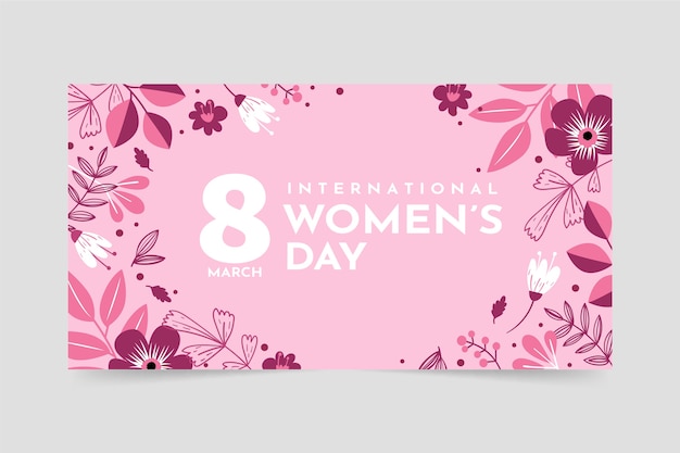 Flat international women's day social media post template