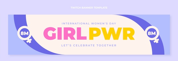 Flat international women's day twitch banner