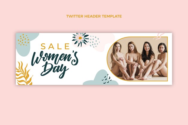 Flat international women's day twitter header