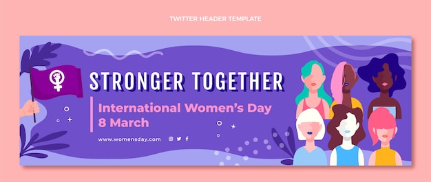 Flat international women's day twitter header