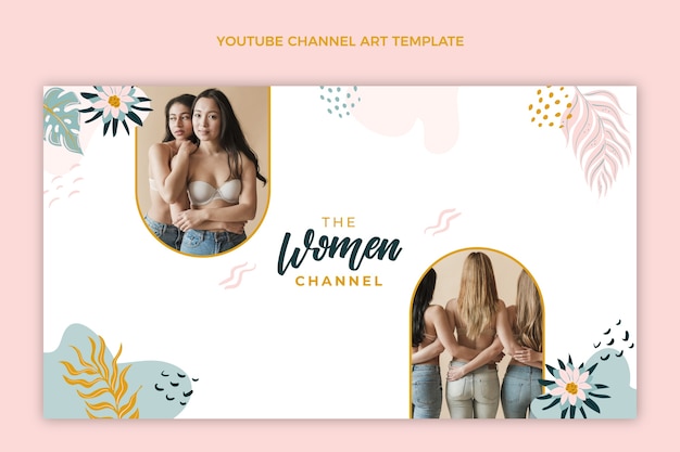 Flat international women's day youtube channel art