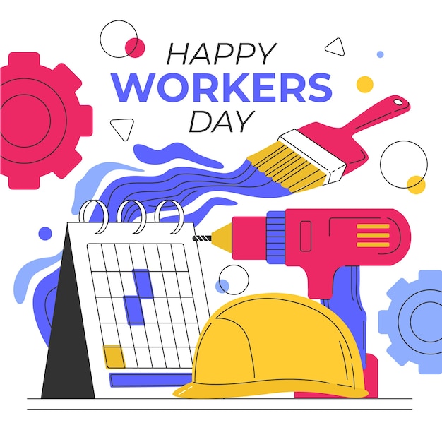 Free Vector flat international workers day illustration