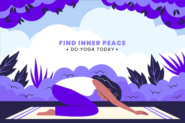 Free Vector flat international yoga day background