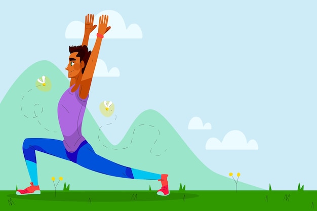 Flat international yoga day background