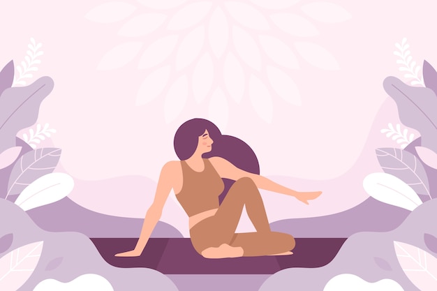 Free Vector flat international yoga day background