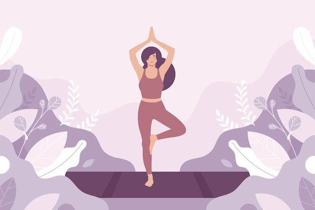 Flat international yoga day background