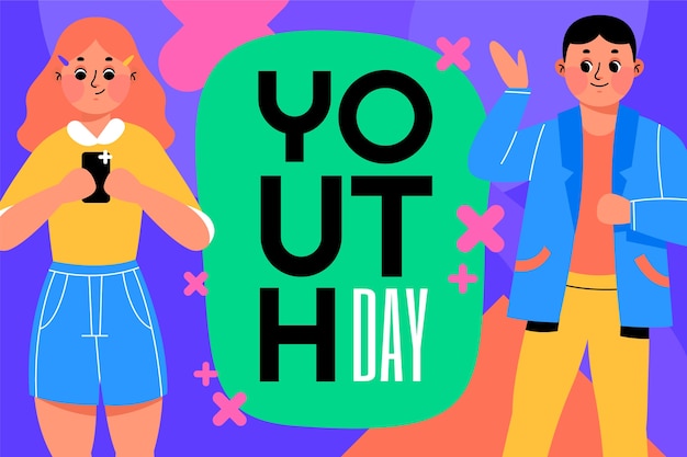 Free Vector flat international youth day background