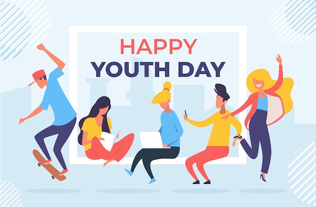 Free Vector flat international youth day illustration