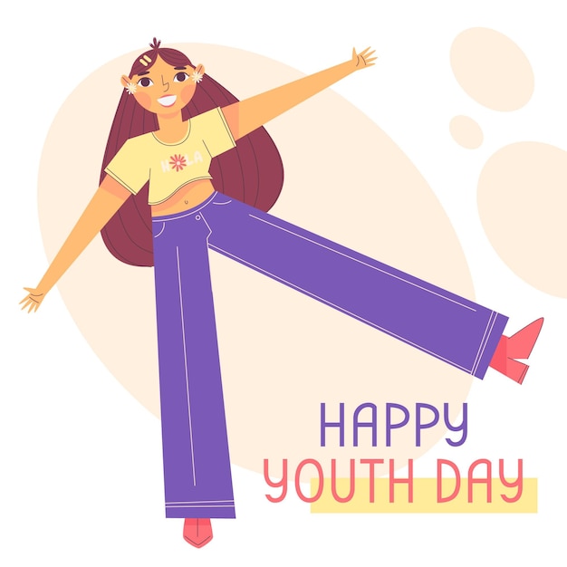 Free Vector flat international youth day illustration