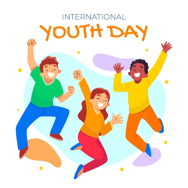 Flat international youth day illustration