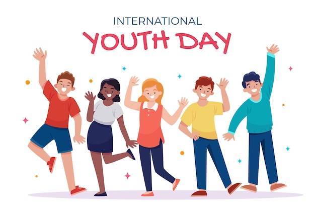 Flat international youth day illustration