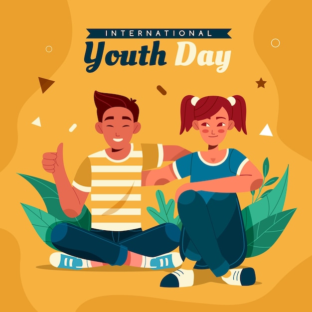 Flat international youth day illustration