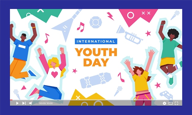 Flat international youth day youtube thumbnail