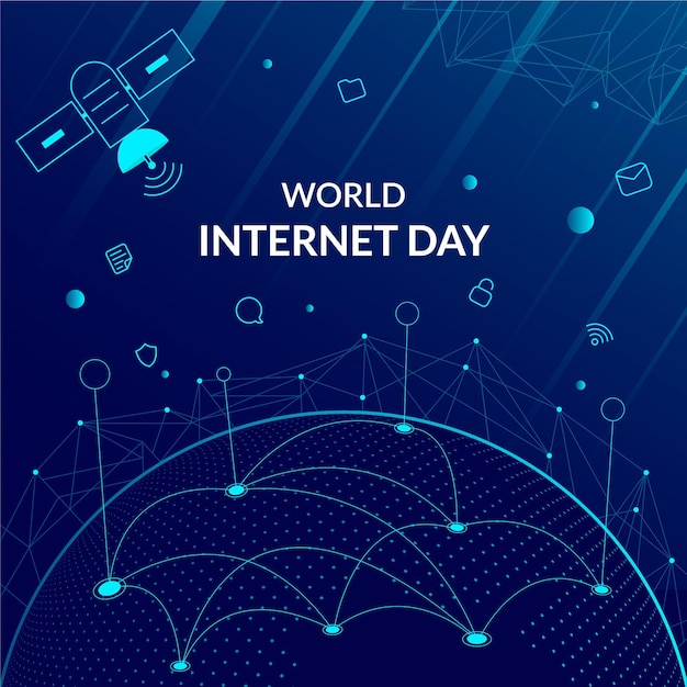 Free Vector flat internet day illustration