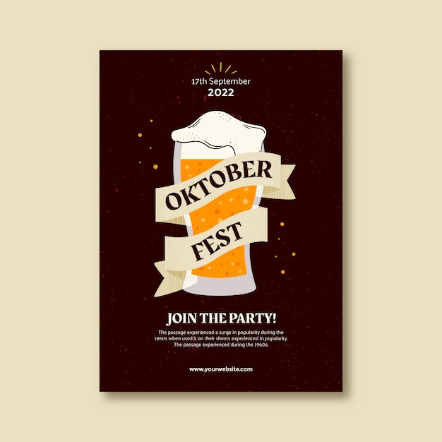 Flat invitation template for oktoberfest festival