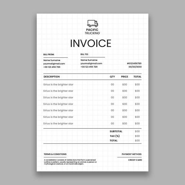 Flat invoice template