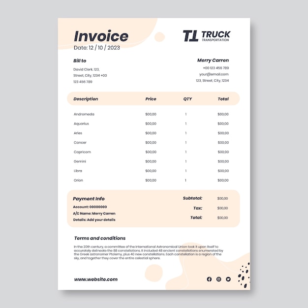 Flat invoice template