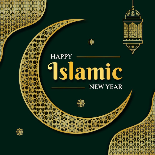 Flat islamic new year illustration