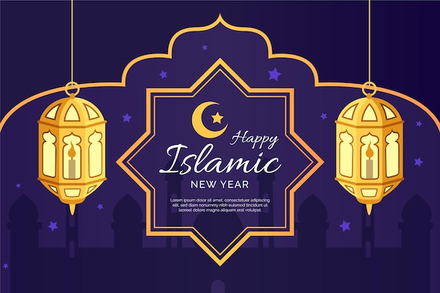 Flat islamic new year illustration