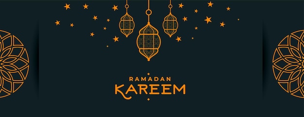 Flat islamic ramadan kareem festival banner design