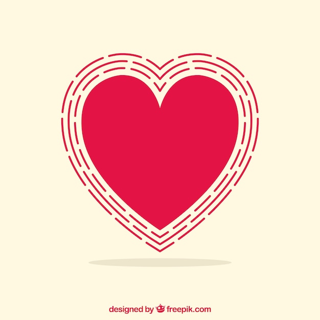 Flat isolated heart background