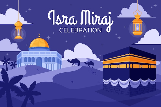 Flat isra miraj background