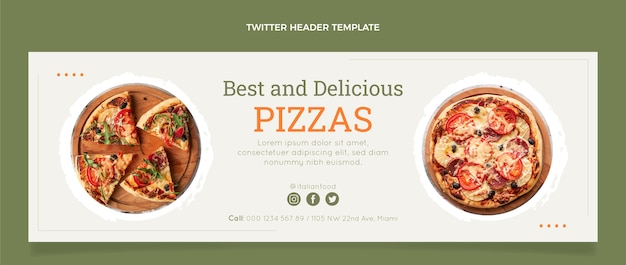 Flat italian food twitter header