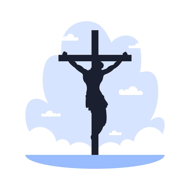 Free Vector flat jesus silhouette