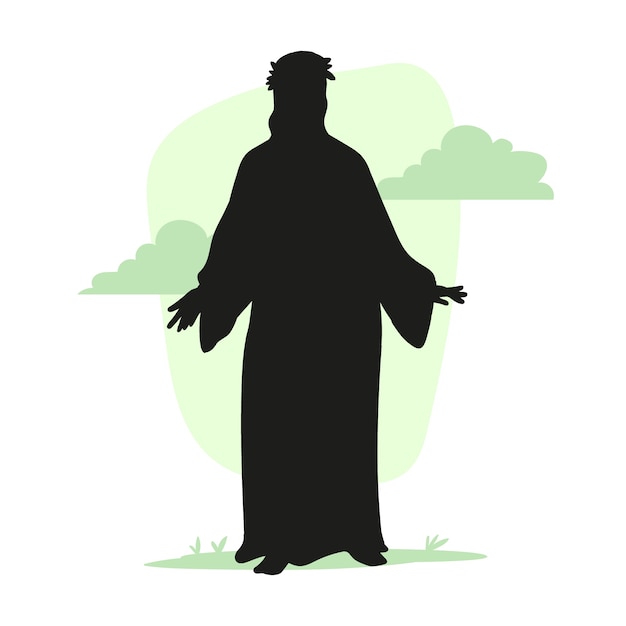 Free Vector flat jesus silhouette