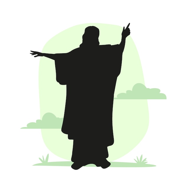 Free Vector flat jesus silhouette