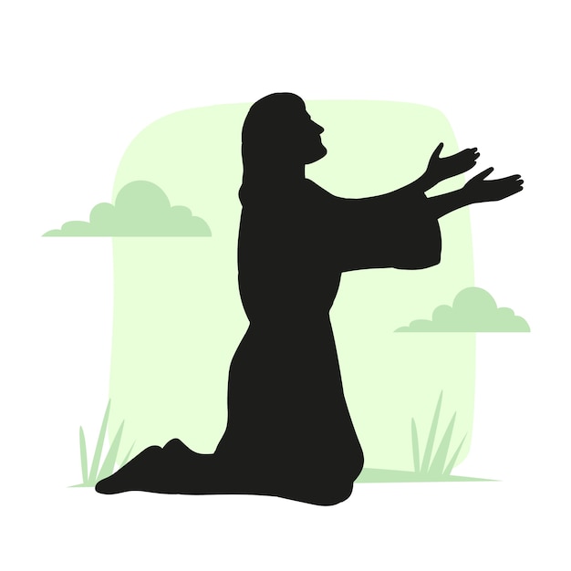 Free vector flat jesus silhouette