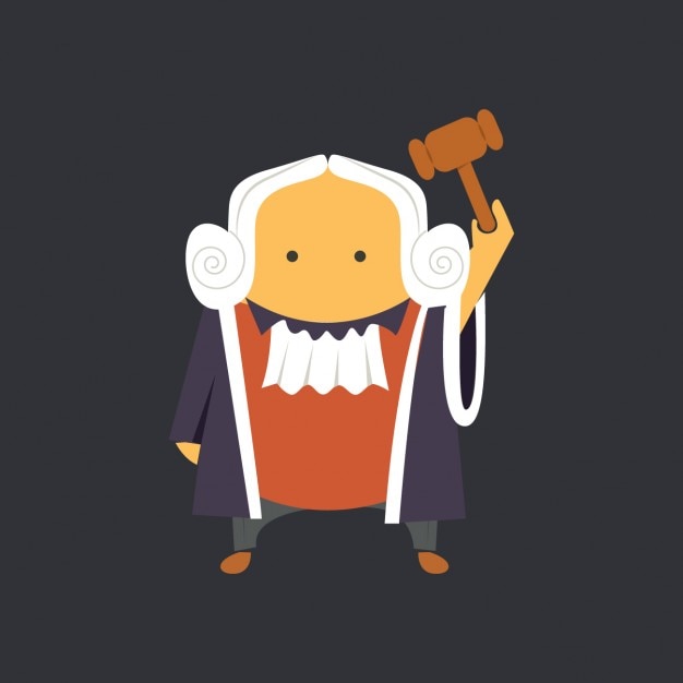 Free Vector flat judge with hammer