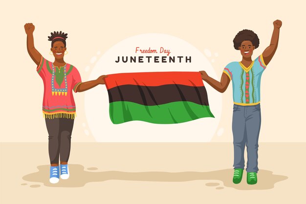 Flat juneteenth background