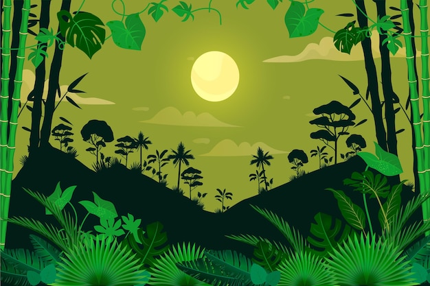 Free Vector flat jungle background