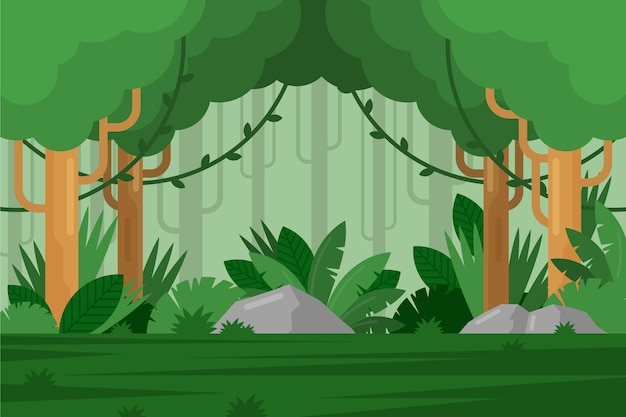 Free vector flat jungle background