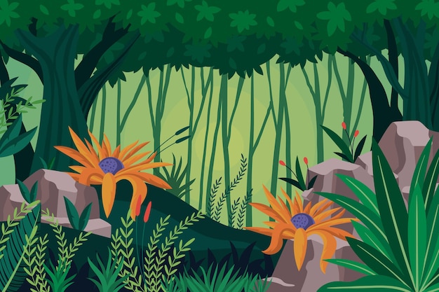 Flat jungle background