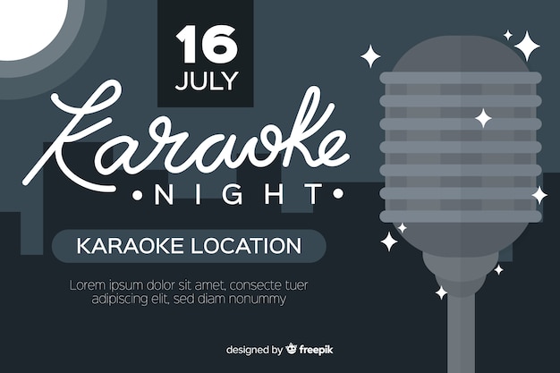 Free vector flat karaoke party banner template