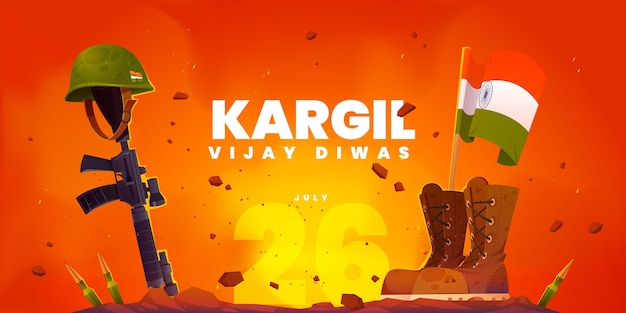 Free Vector flat kargil vijay diwas background