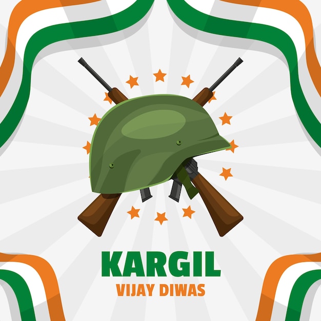 Free Vector flat kargil vijay diwas illustration